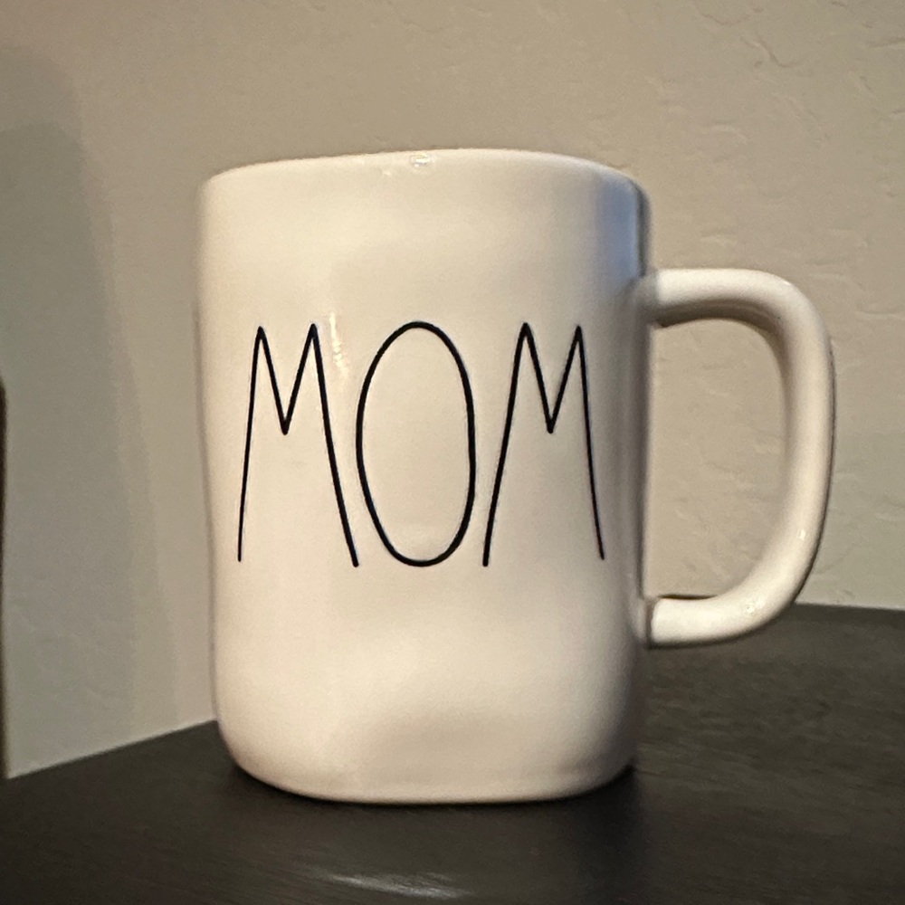 Rae Dunn White Ceramic 'MOM' Mug